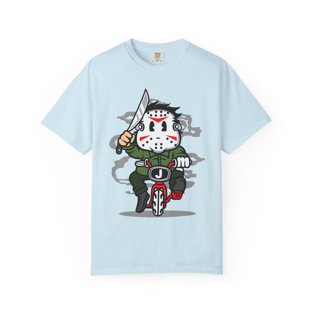 Jason Mask Biker T-Shirt — Retro Horror Moto Tee