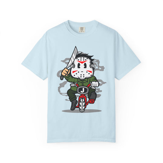 Jason Mask Biker T-Shirt — Retro Horror Moto Tee