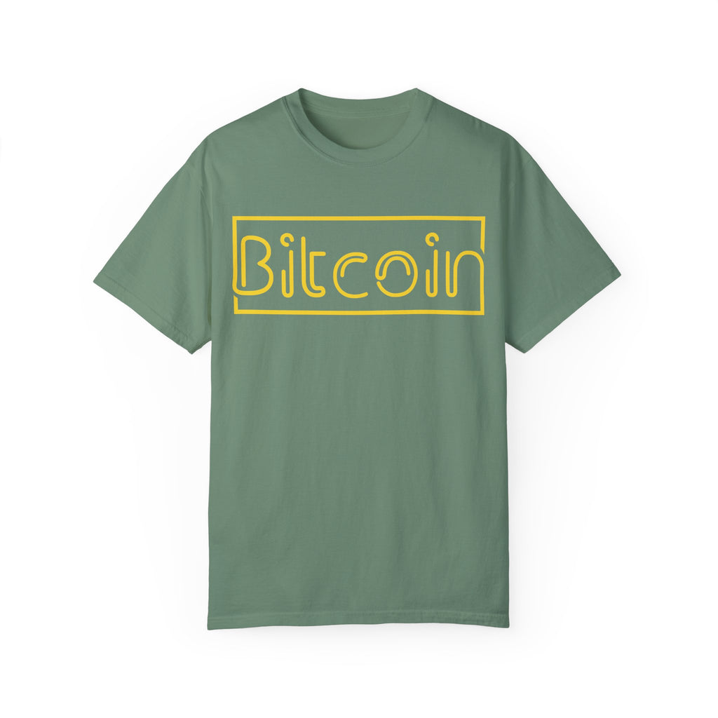 BraggerSwine Unisex Garment-Dyed T-Shirt - Bitcoin Neon