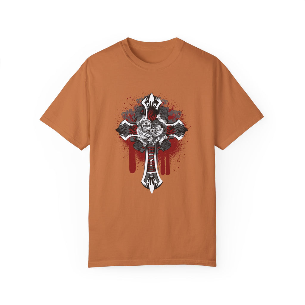 BraggerSwine Unisex Garment-Dyed T-Shirt - Steam Punk Cross