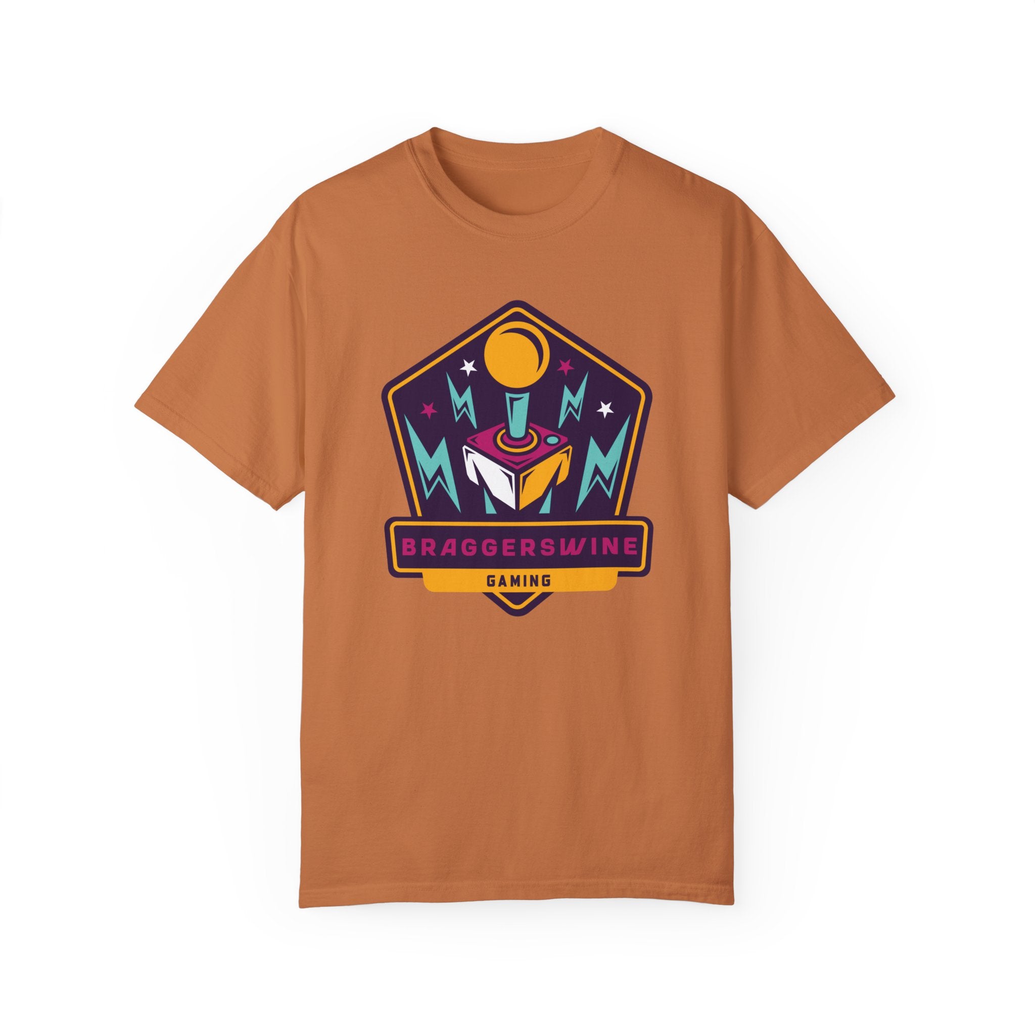 BraggerSwine Unisex Garment-Dyed T-Shirt - BraggerSwine Retro Joystick