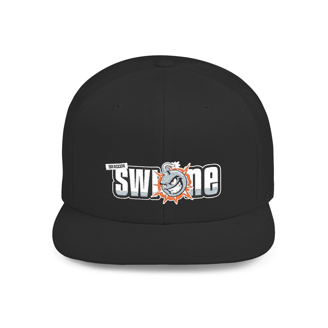 BraggerSwine Bomb Logo Flat Bill Snapback Hat