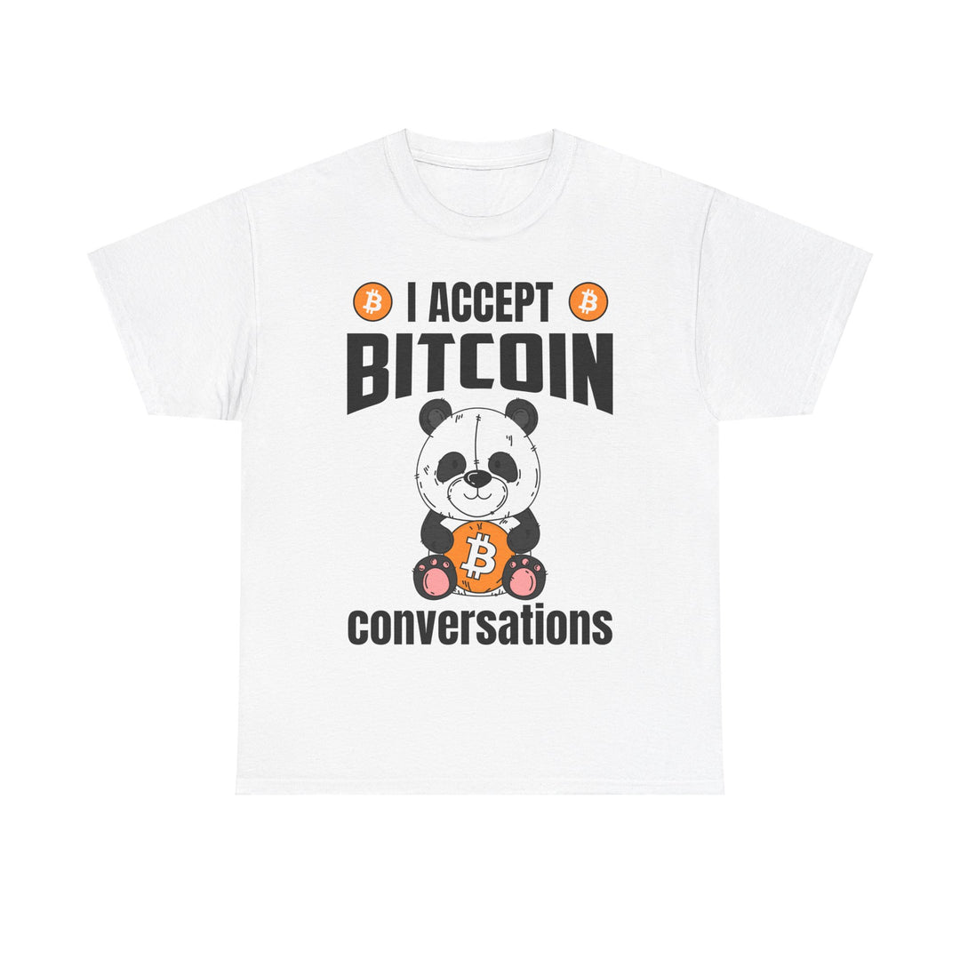 I Accept Bitcoin Conversations Unisex Heavy Cotton Tee