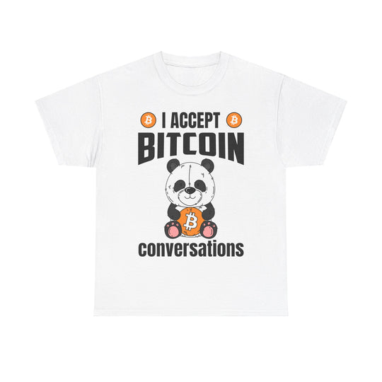 I Accept Bitcoin Conversations Unisex Heavy Cotton Tee