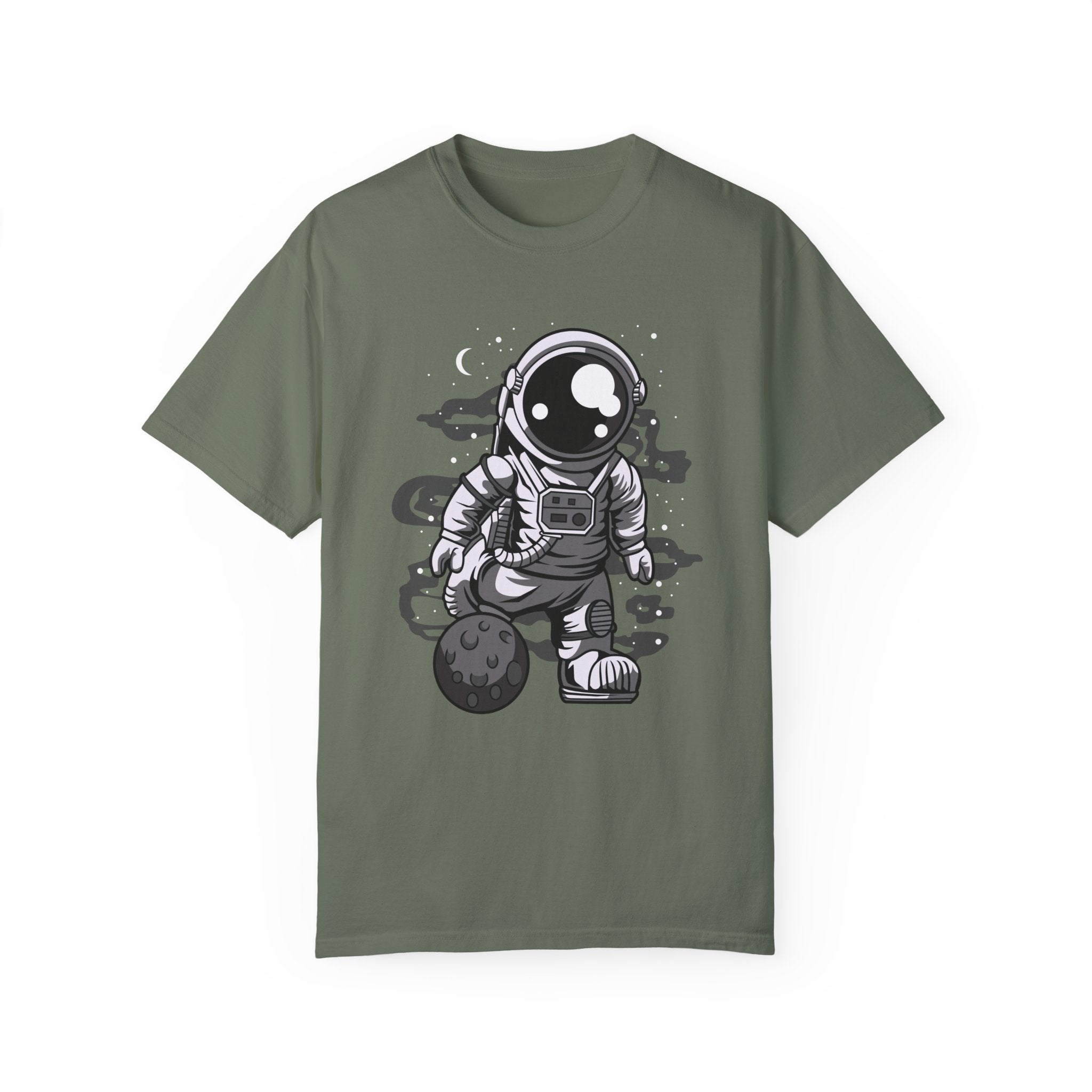 BraggerSwine Unisex Garment-Dyed T-Shirt - Astronaut Soccer