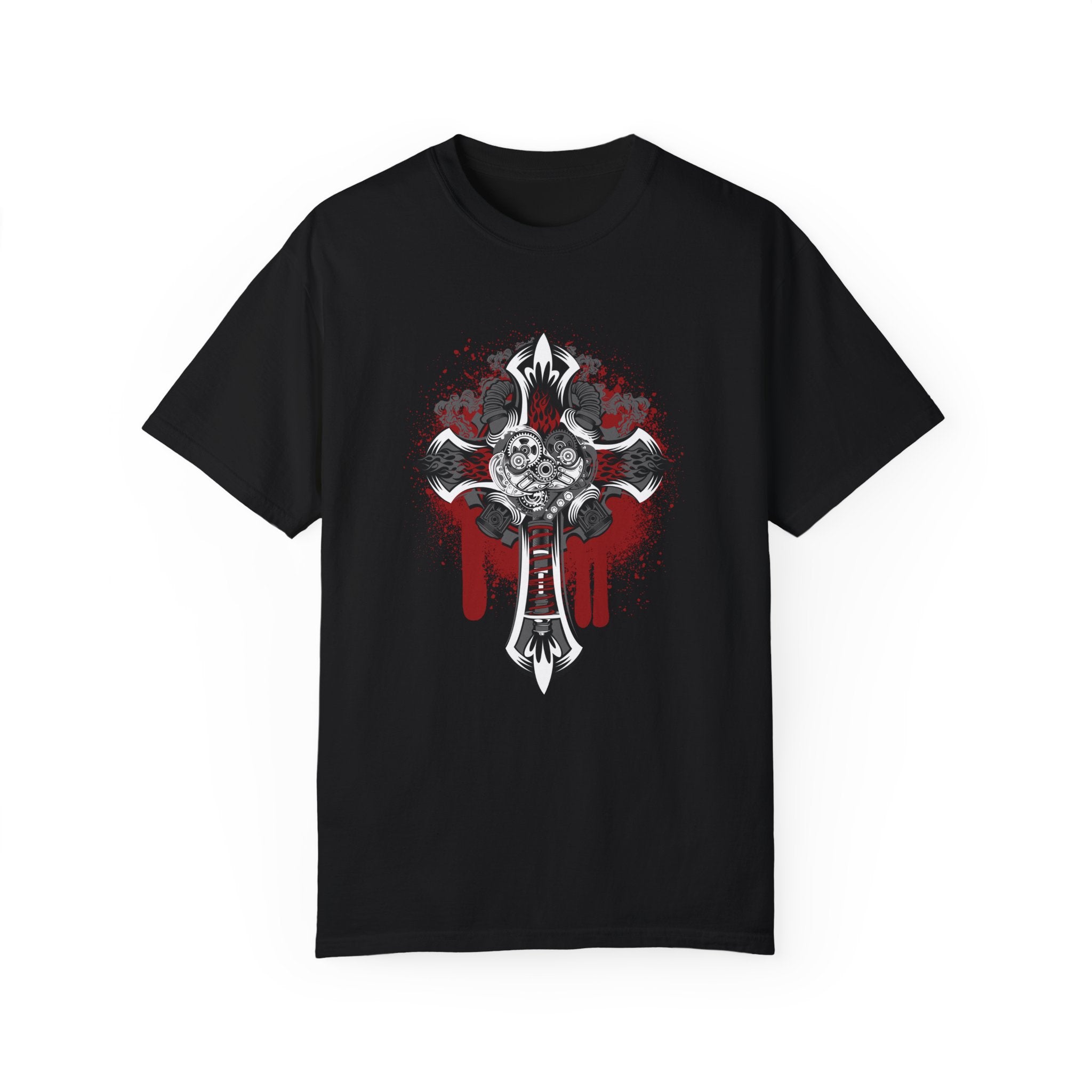 BraggerSwine Unisex Garment-Dyed T-Shirt - Steam Punk Cross