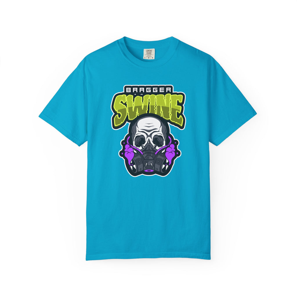 T-Shirt — 'Bragger Swine' Skull Gas Mask Graphic Tee