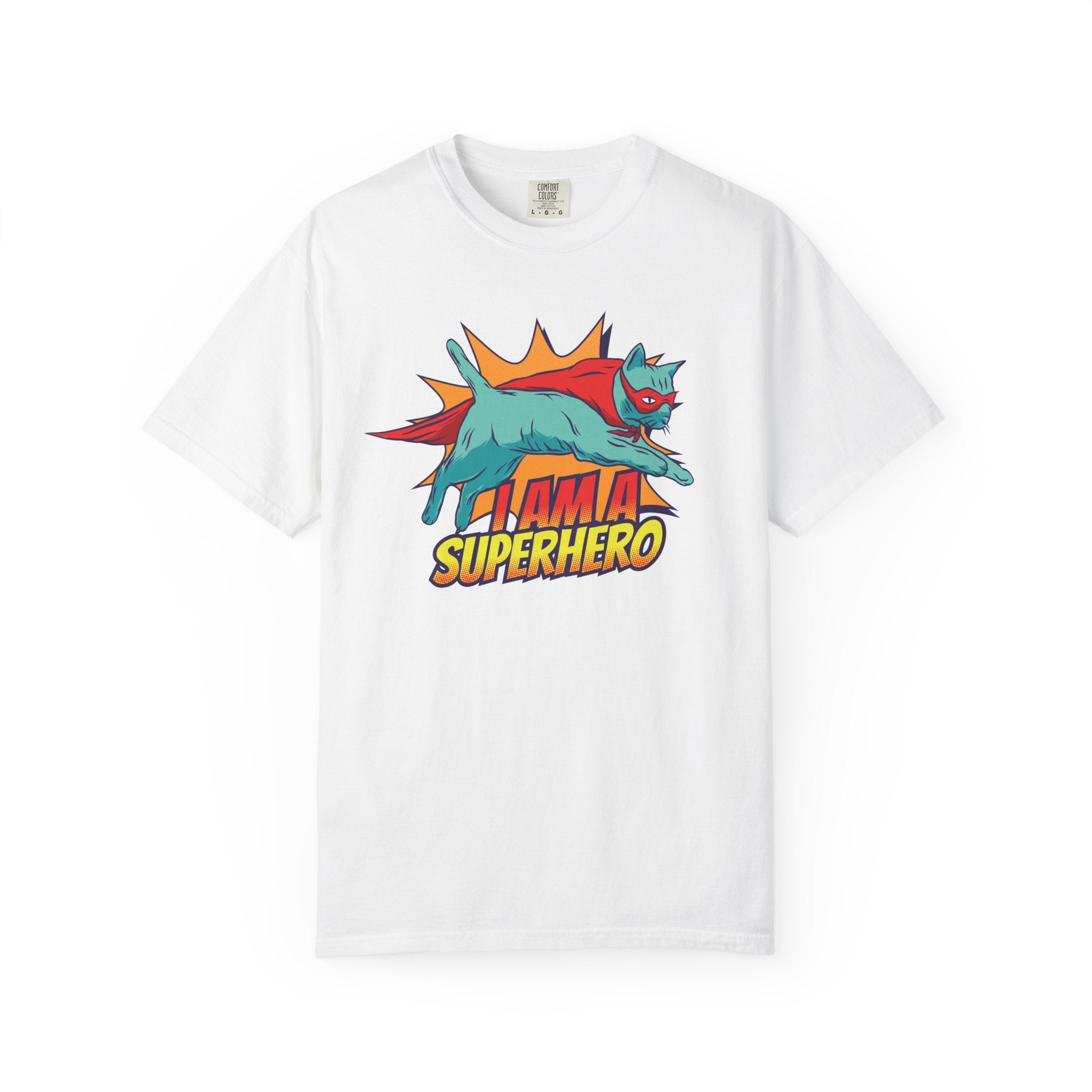 I Am a Superhero Cat T-Shirt — Retro Cat Graphic Tee