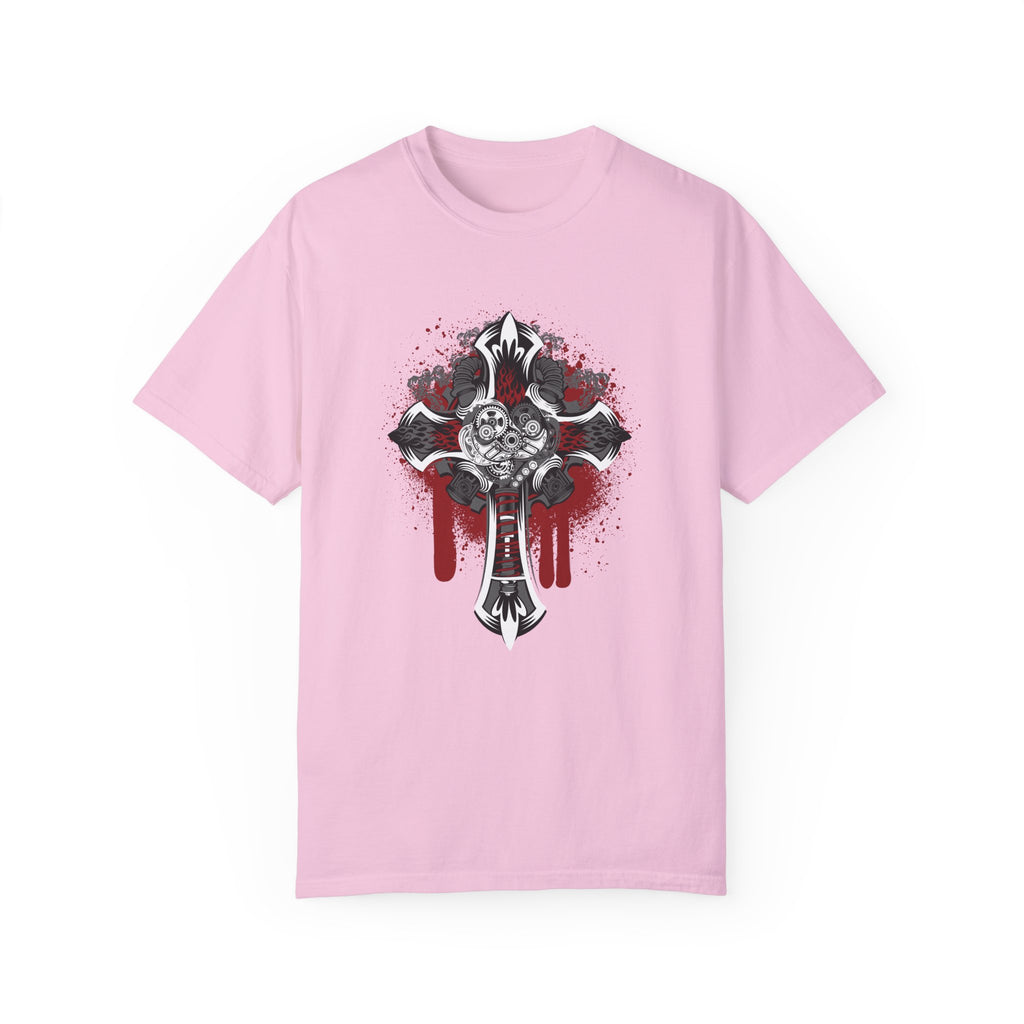 BraggerSwine Unisex Garment-Dyed T-Shirt - Steam Punk Cross