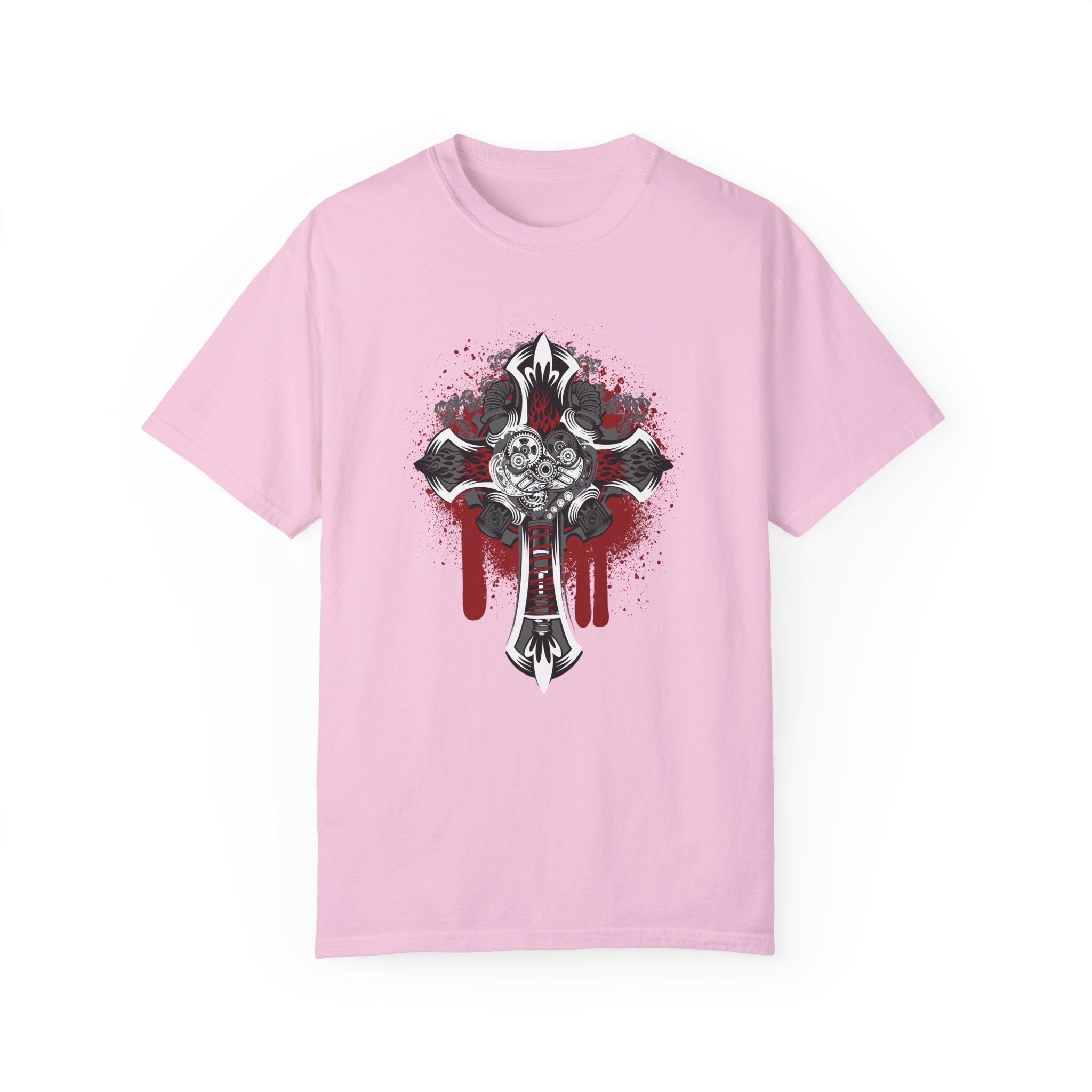 BraggerSwine Unisex Garment-Dyed T-Shirt - Steam Punk Cross