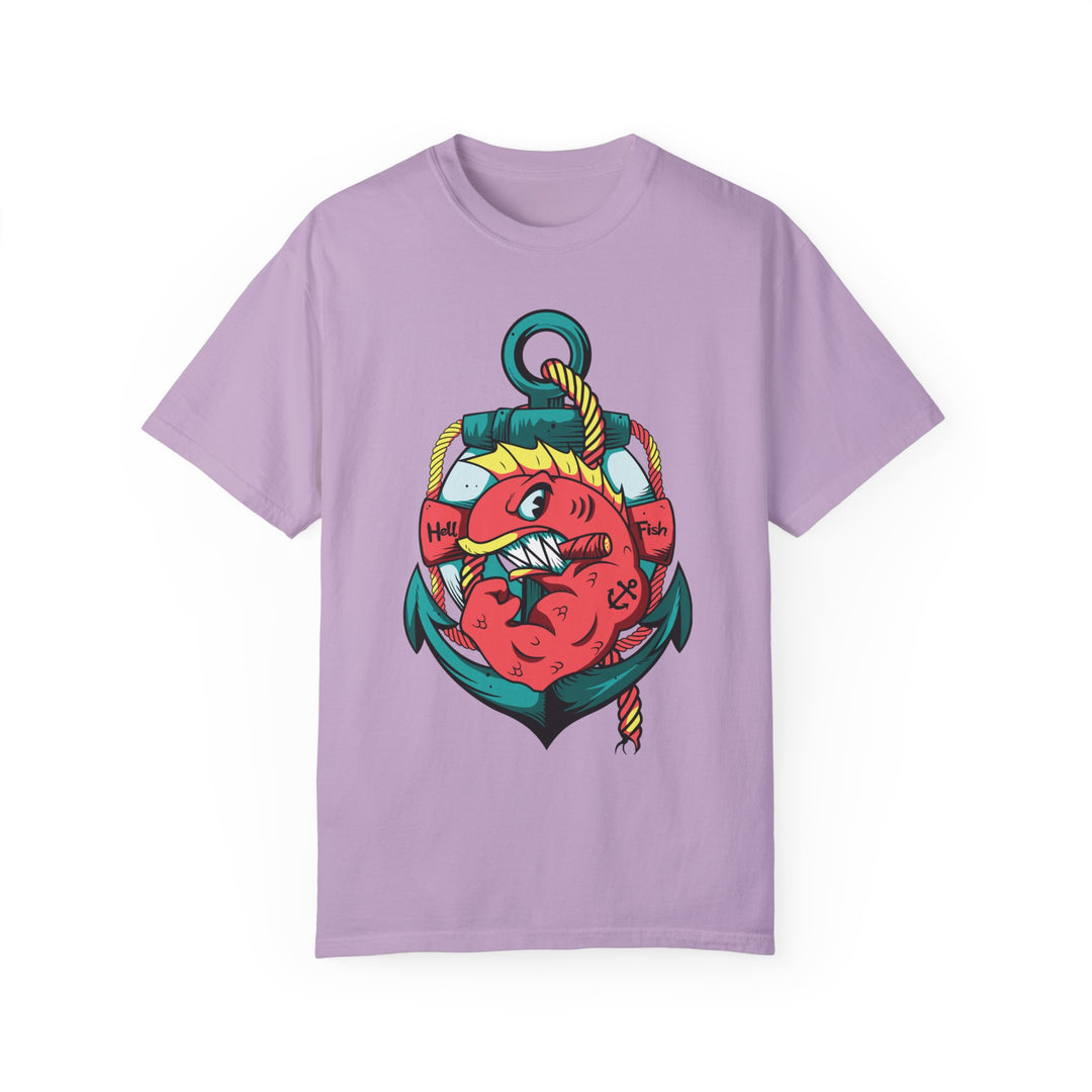 BraggerSwine Unisex Garment-Dyed T-Shirt - Fighting Fish Tattoo