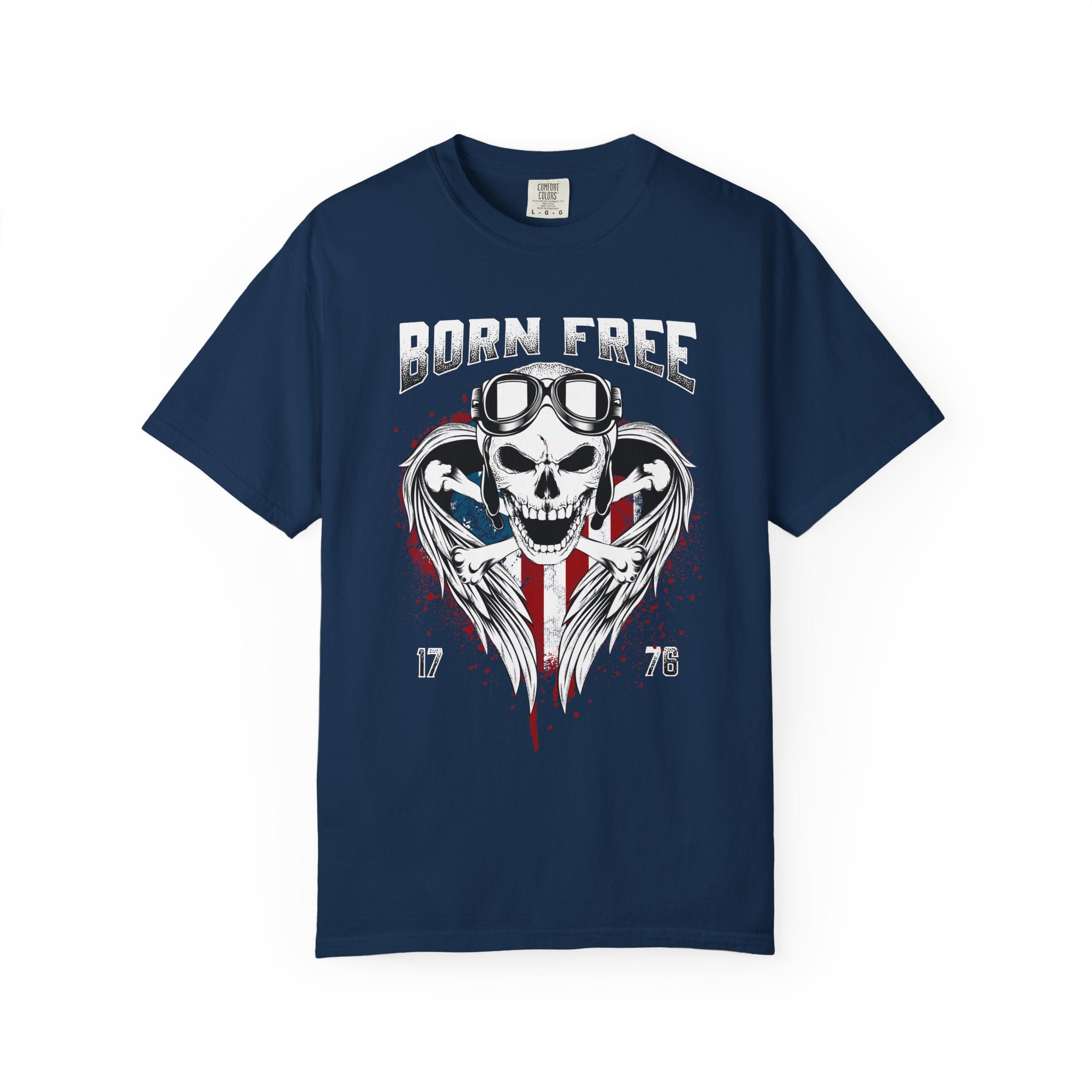 Born Free Skull T-Shirt — Vintage Biker Graphic Tee