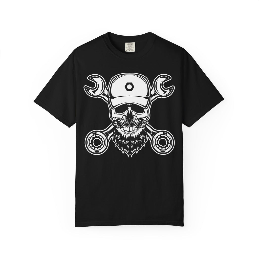 Mechanic Skull & Wrench & Bearing Motorcycle Crew Tee