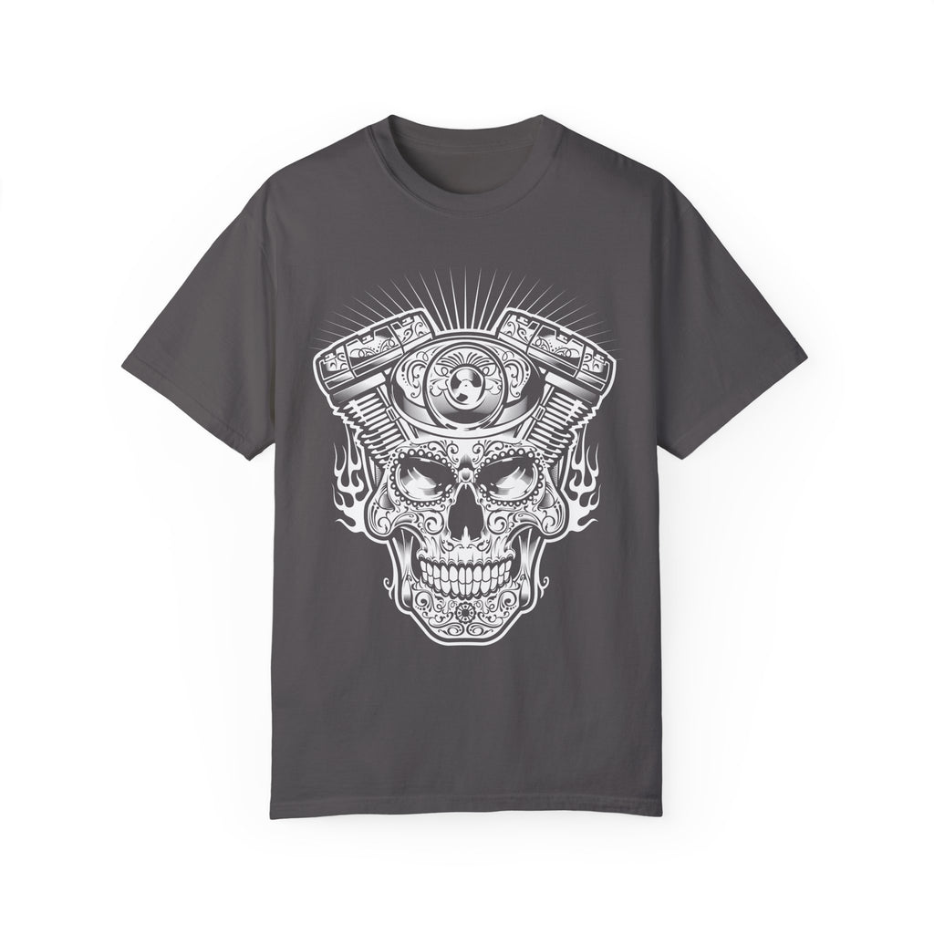 BraggerSwine Unisex Garment-Dyed T-Shirt - Skull Engine