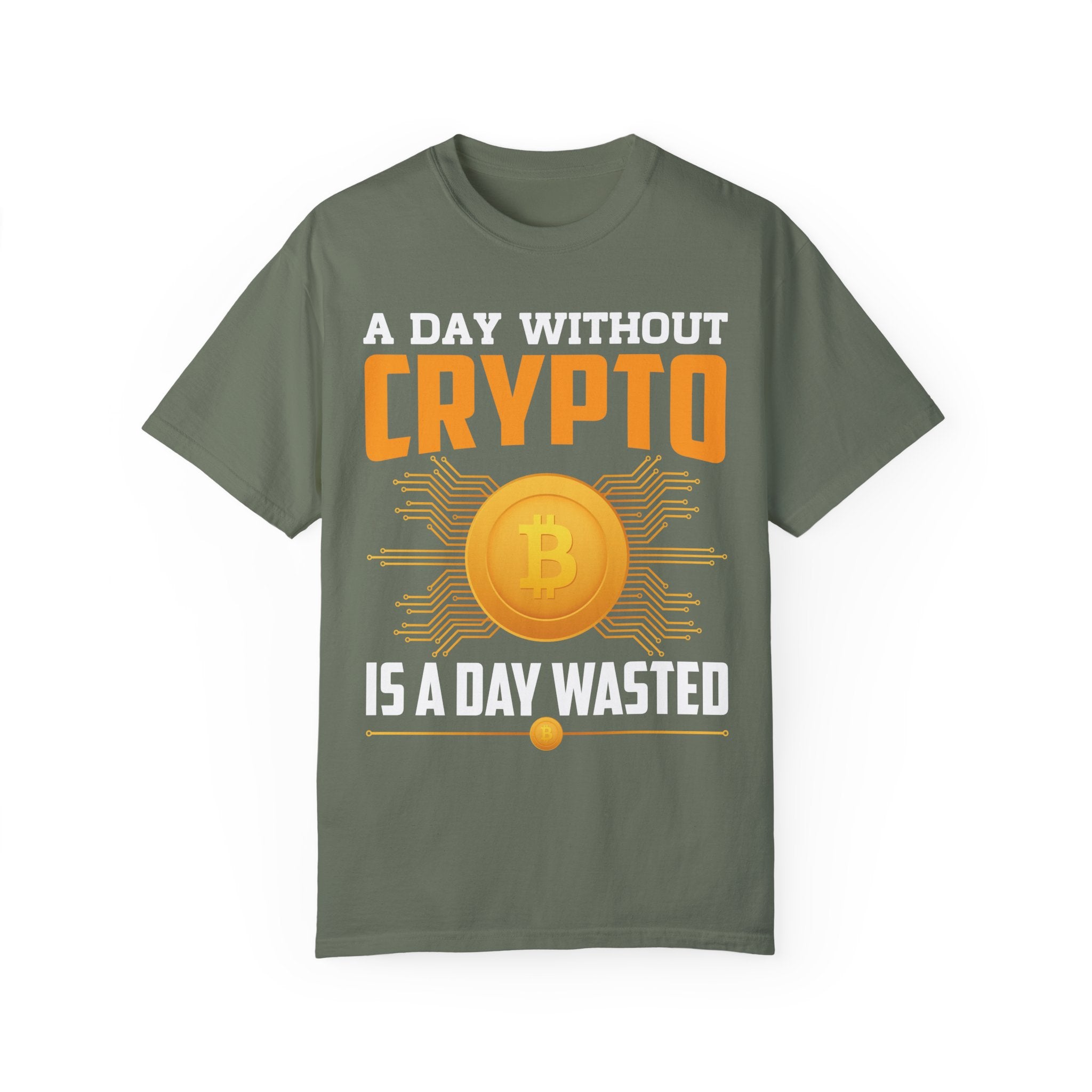 BraggerSwine Unisex Garment-Dyed T-Shirt - A Day Without Crypto - Tee
