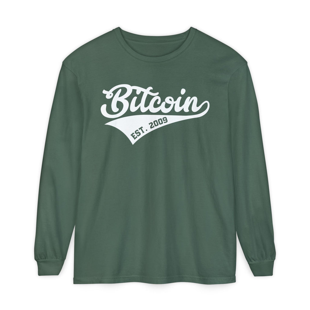 Bitcoin Est. 2009 Long Sleeve Tee — Vintage Crypto Shirt