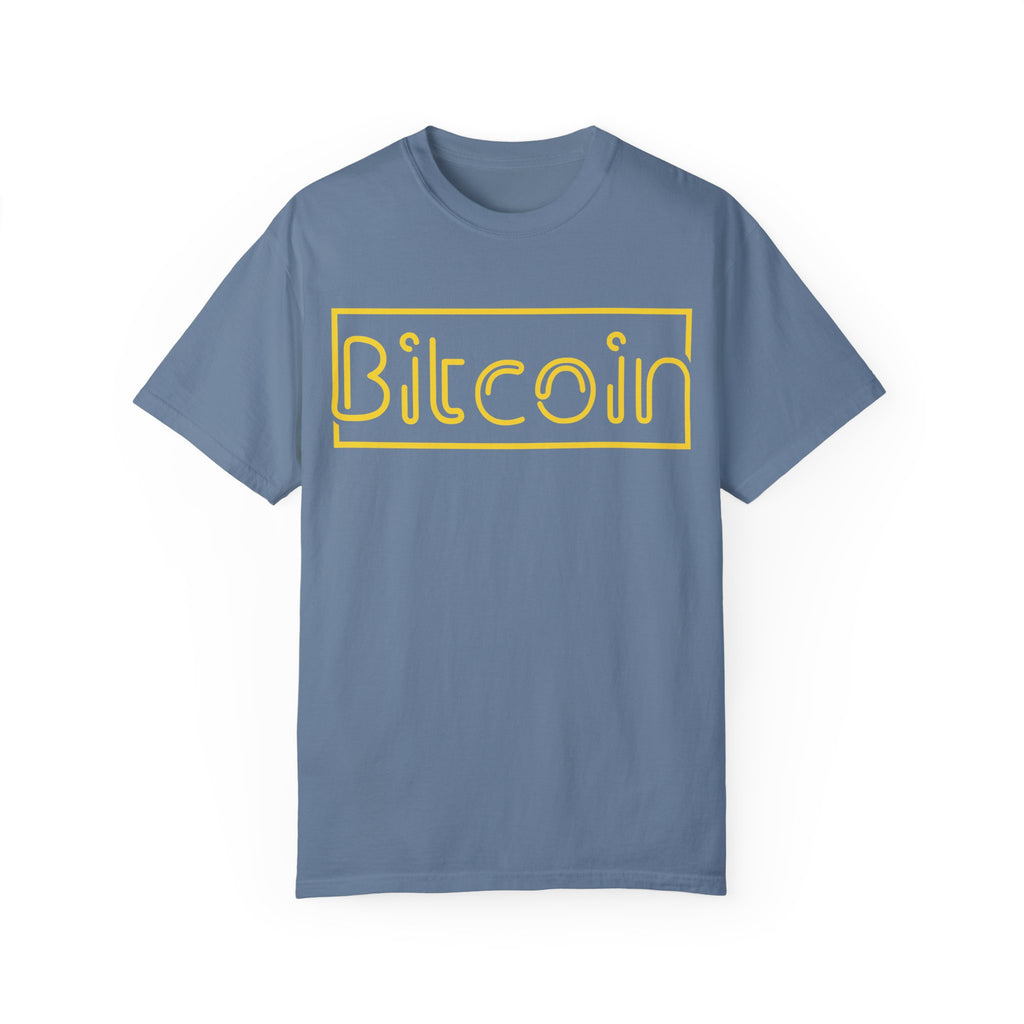 BraggerSwine Unisex Garment-Dyed T-Shirt - Bitcoin Neon