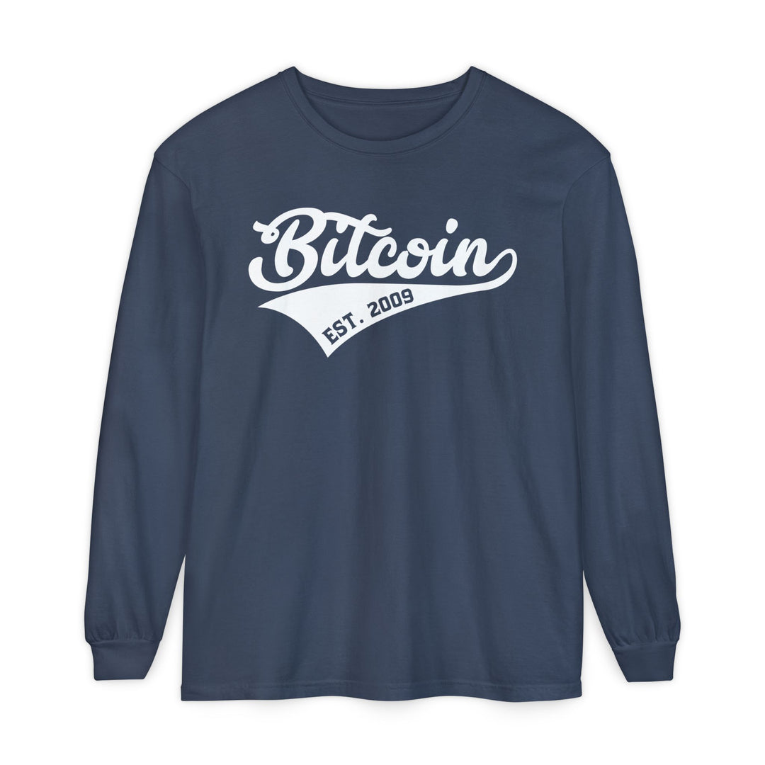 Bitcoin Est. 2009 Long Sleeve Tee — Vintage Crypto Shirt
