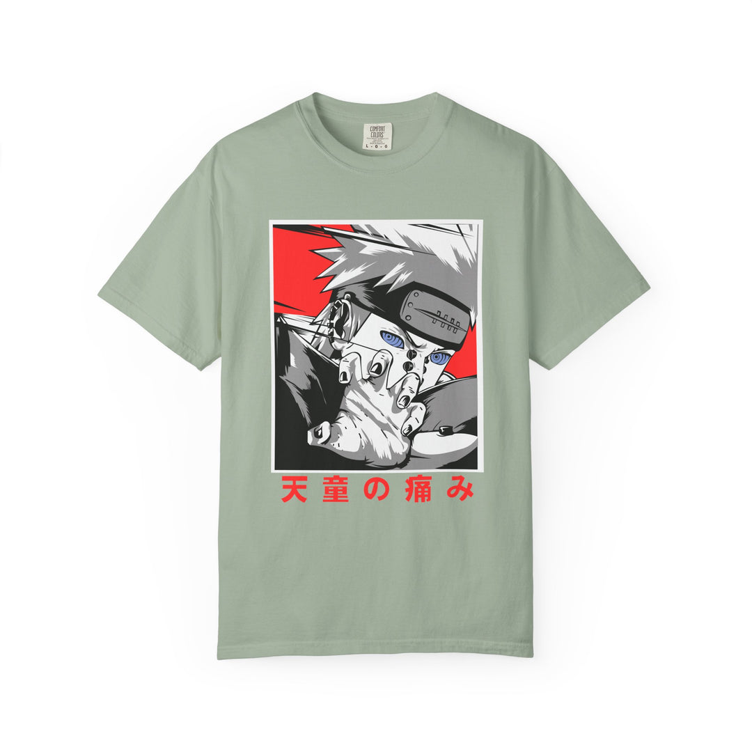 Anime-Style Pain Graphic T-Shirt — Japanese Text “天童の痛み”