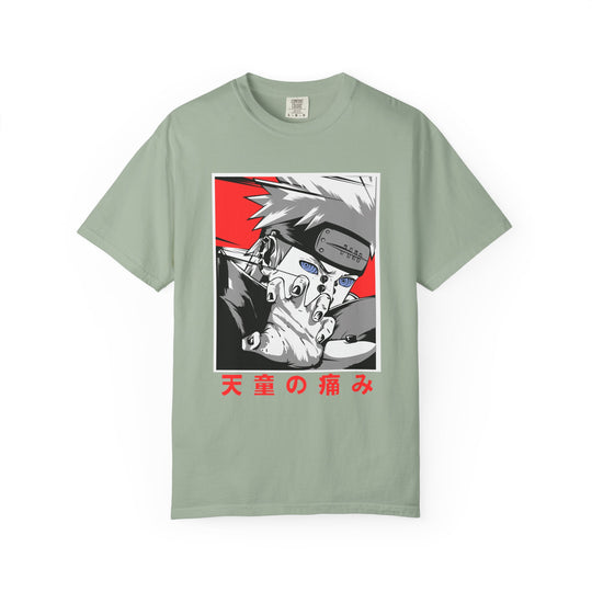 Anime-Style Pain Graphic T-Shirt — Japanese Text “天童の痛み”