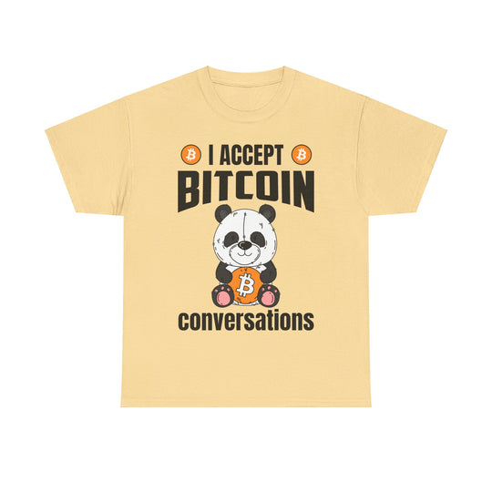 I Accept Bitcoin Conversations Unisex Heavy Cotton Tee