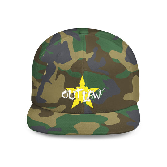 Outlaw Snapback Hat — Flat Bill Cowboy-Inspired Cap