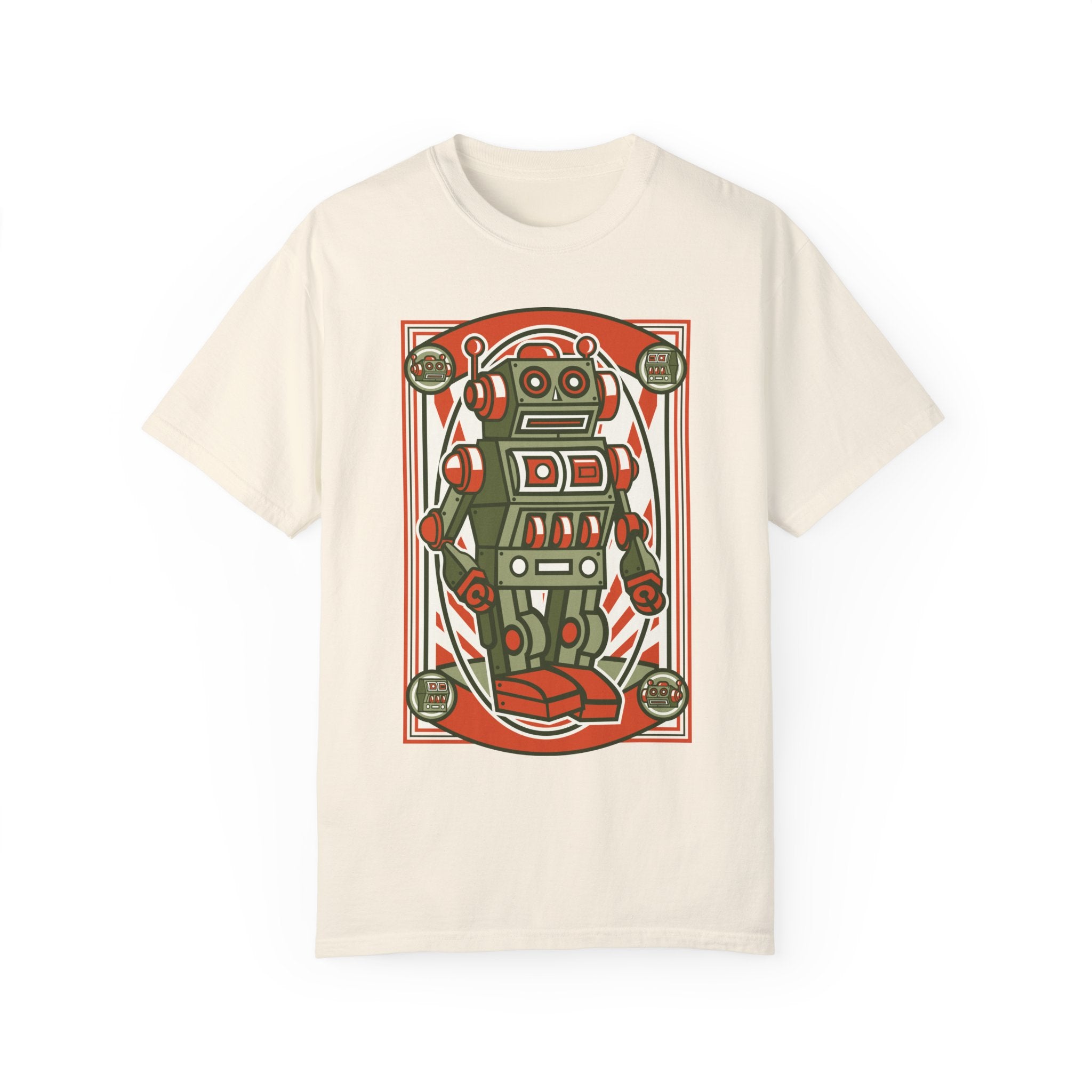 BraggerSwine Unisex Garment-Dyed T-Shirt - Vintage Robot