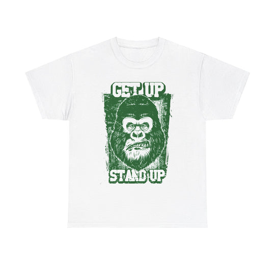 Get Up Stand Up Gorilla Unisex Heavy Cotton Tee