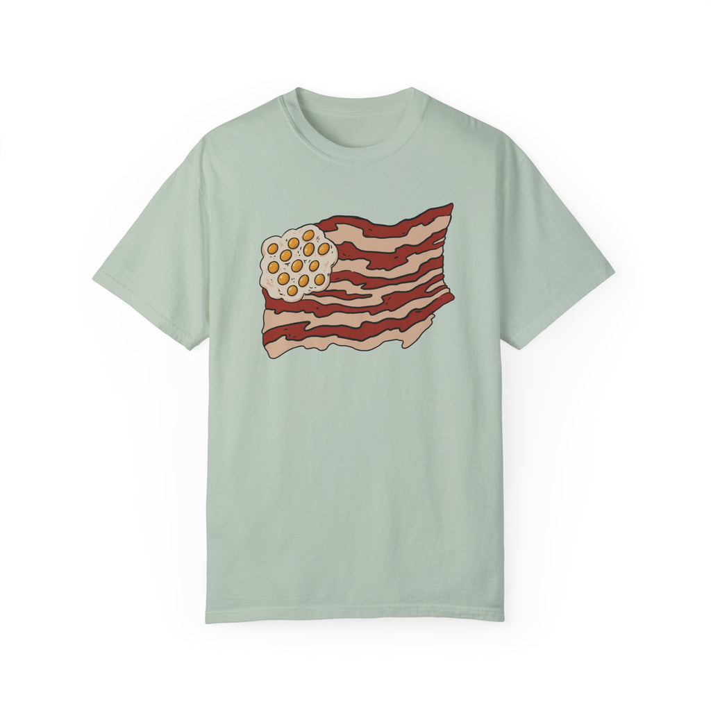 BraggerSwine Unisex Garment-Dyed T-Shirt - Bacon USA Flag