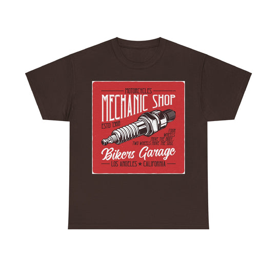 Bikers Garage Los Angeles California Unisex Heavy Cotton Tee