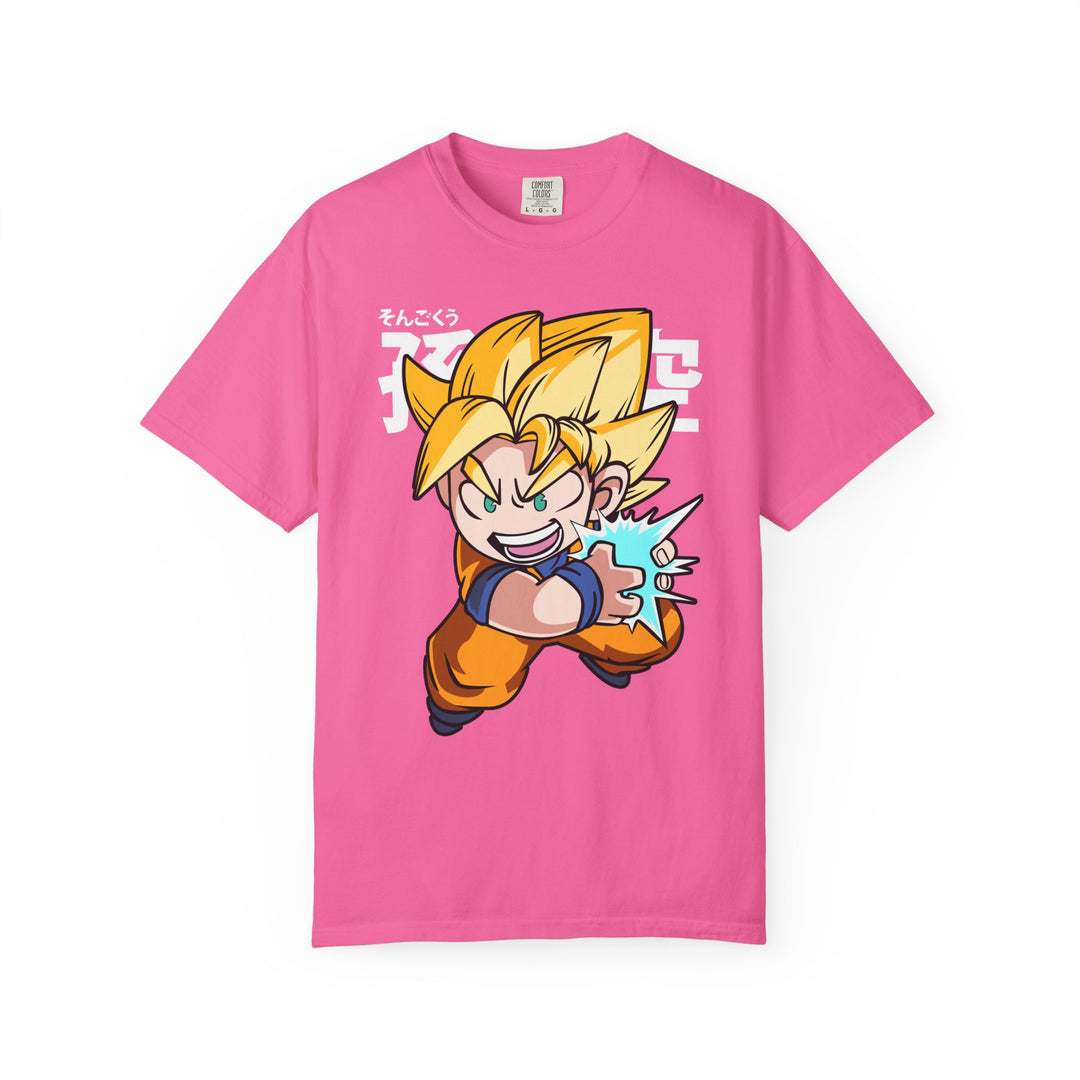 Anime Fighter T-Shirt — Super Saiyan Kamehameha Graphic Tee