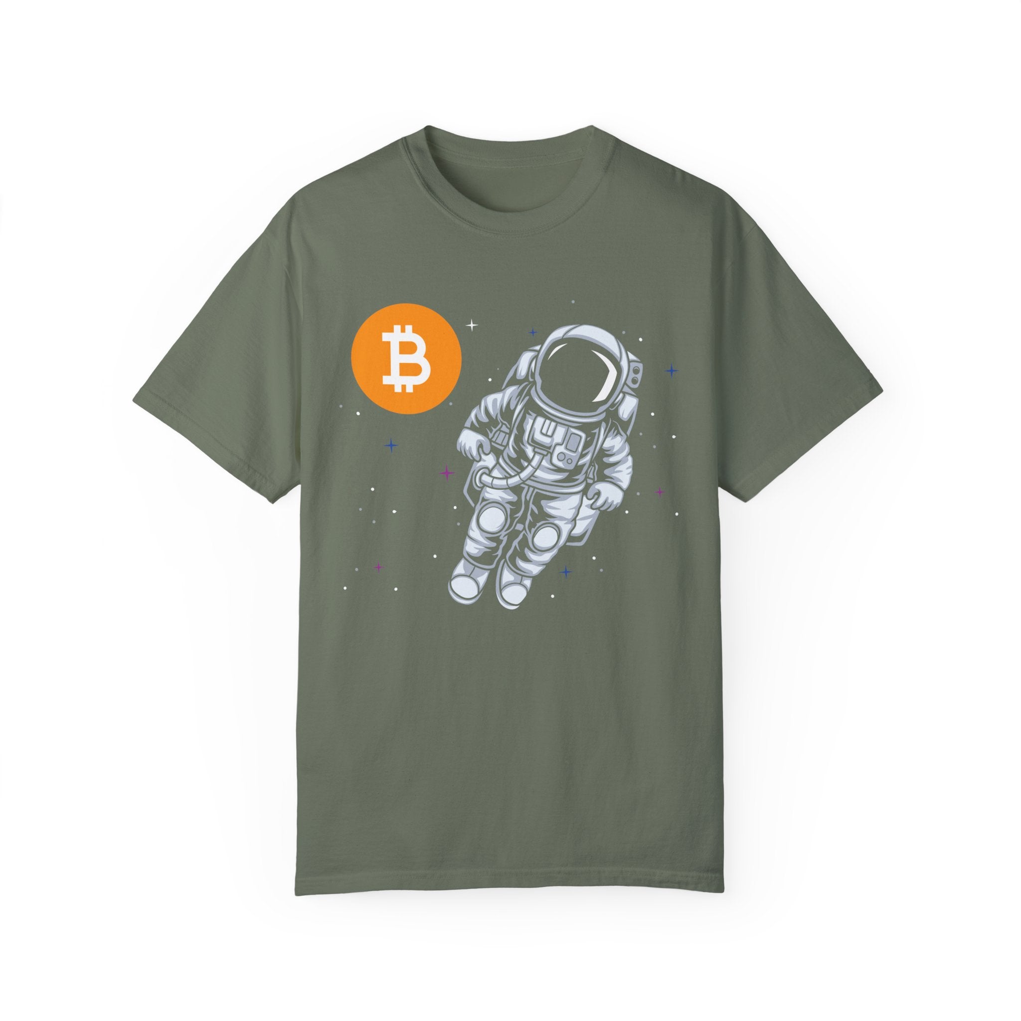 BraggerSwine Unisex Garment-Dyed T-Shirt - Bitcoin Astronaut