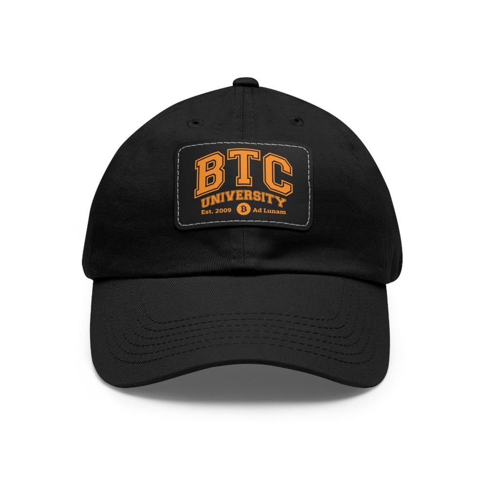 BTC University Dad Hat with Leather Patch (Rectangle)