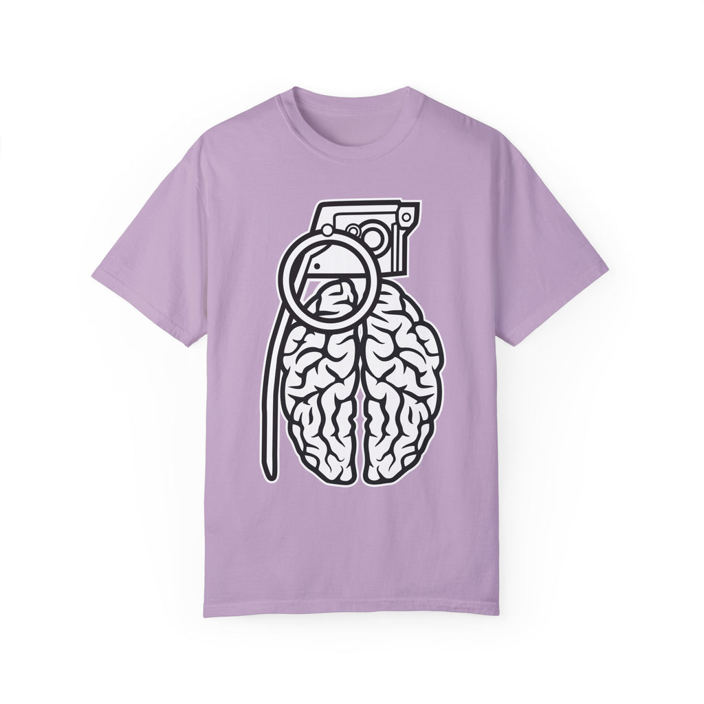 BraggerSwine Unisex Garment-Dyed T-Shirt - Grenade Brain