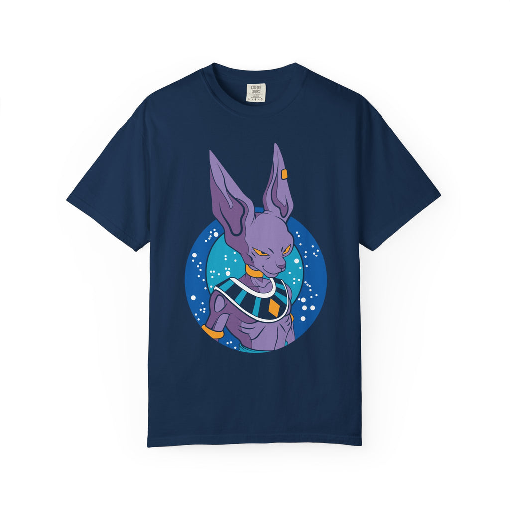 Beerus Anime-Inspired Purple Cat T-Shirt — Galactic God of Destruction Tee