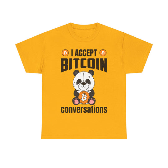 I Accept Bitcoin Conversations Unisex Heavy Cotton Tee