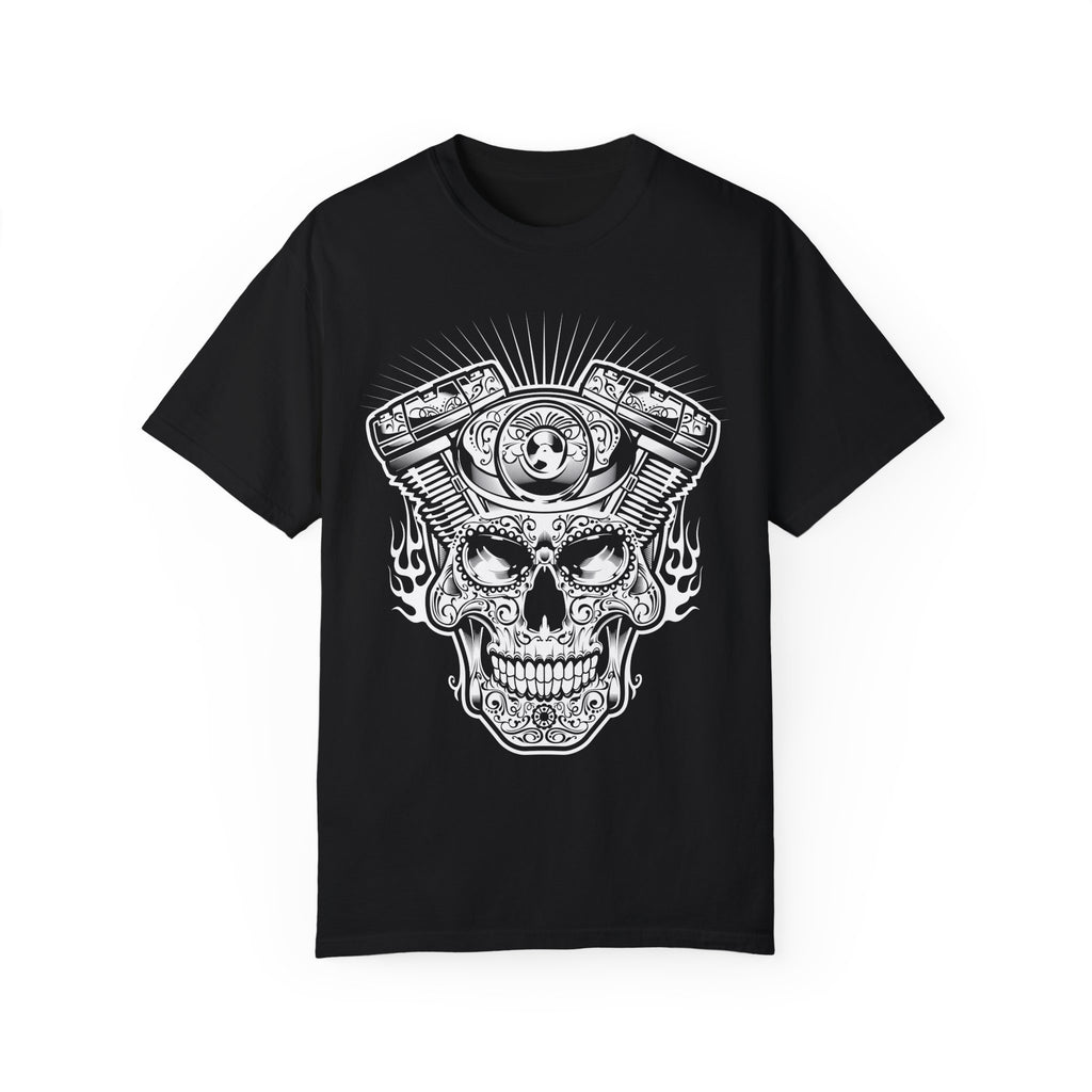 BraggerSwine Unisex Garment-Dyed T-Shirt - Skull Engine