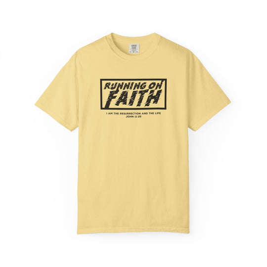 Running on Faith T-Shirt — Christian Scripture Tee (John 12:26)