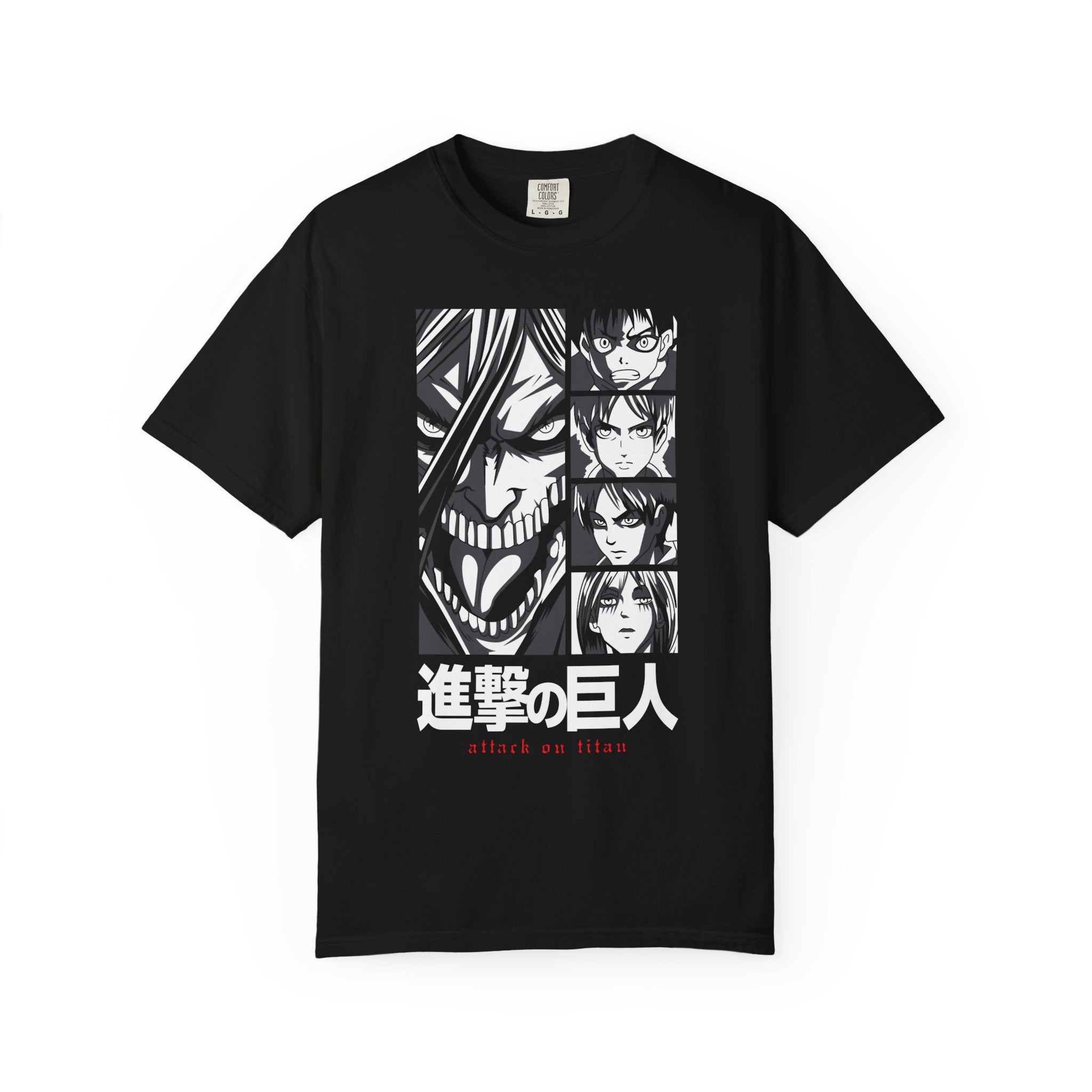 Attack on Titan Characters Graphic T-Shirt – Japanese Logo Anime Tee