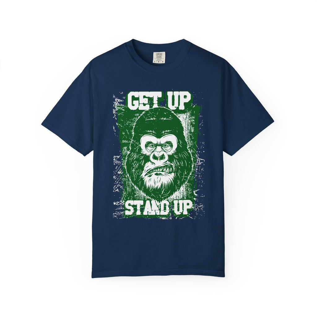 Get Up Stand Up Gorilla T-Shirt — Retro Motivational Graphic Tee