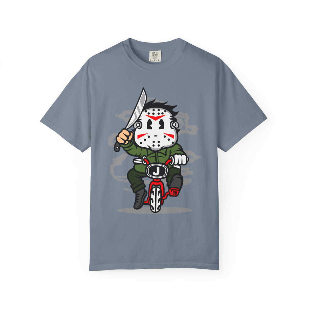 Jason Mask Biker T-Shirt — Retro Horror Moto Tee