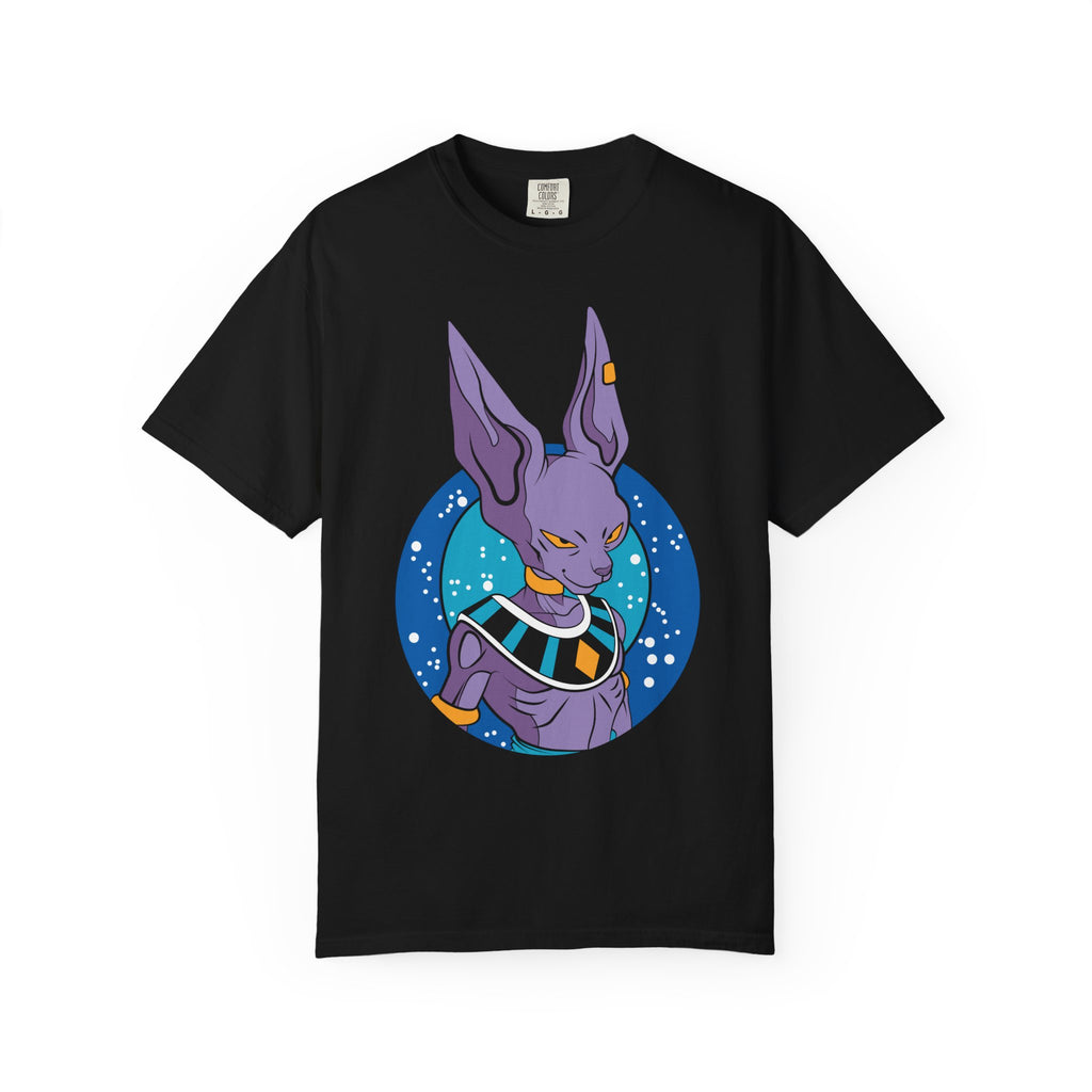 Beerus Anime-Inspired Purple Cat T-Shirt — Galactic God of Destruction Tee