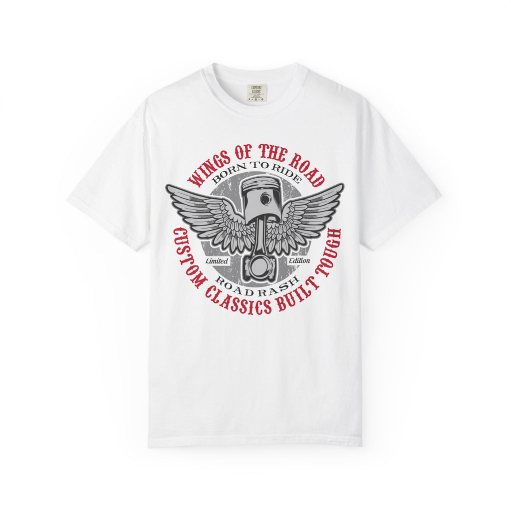 Wings of the Road Motorcycle T-Shirt - "Born to Ride" Vintage Road Racer Tee