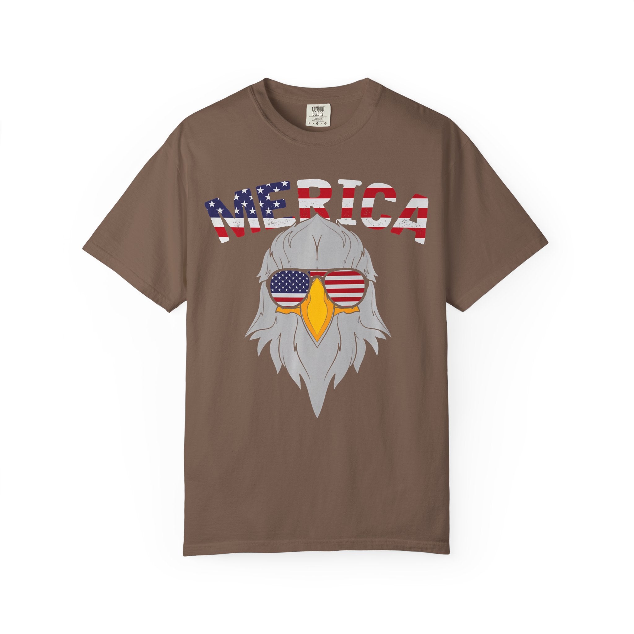 Eagle 'Merica T-Shirt — Patriotic Bald Eagle with USA Flag Sunglasses