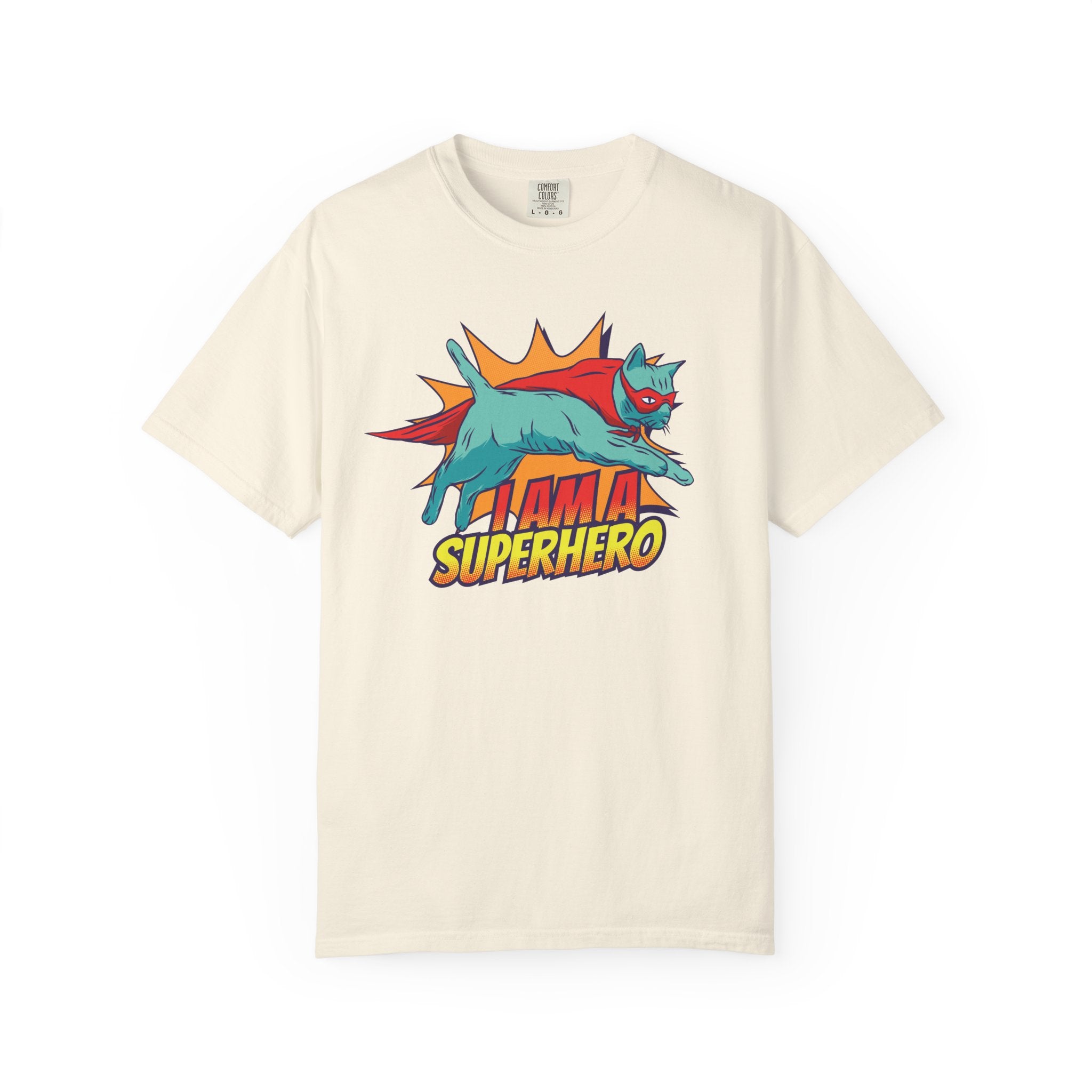 I Am a Superhero Cat T-Shirt — Retro Cat Graphic Tee