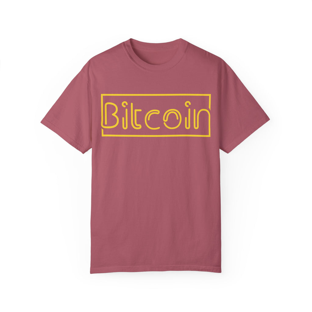 BraggerSwine Unisex Garment-Dyed T-Shirt - Bitcoin Neon