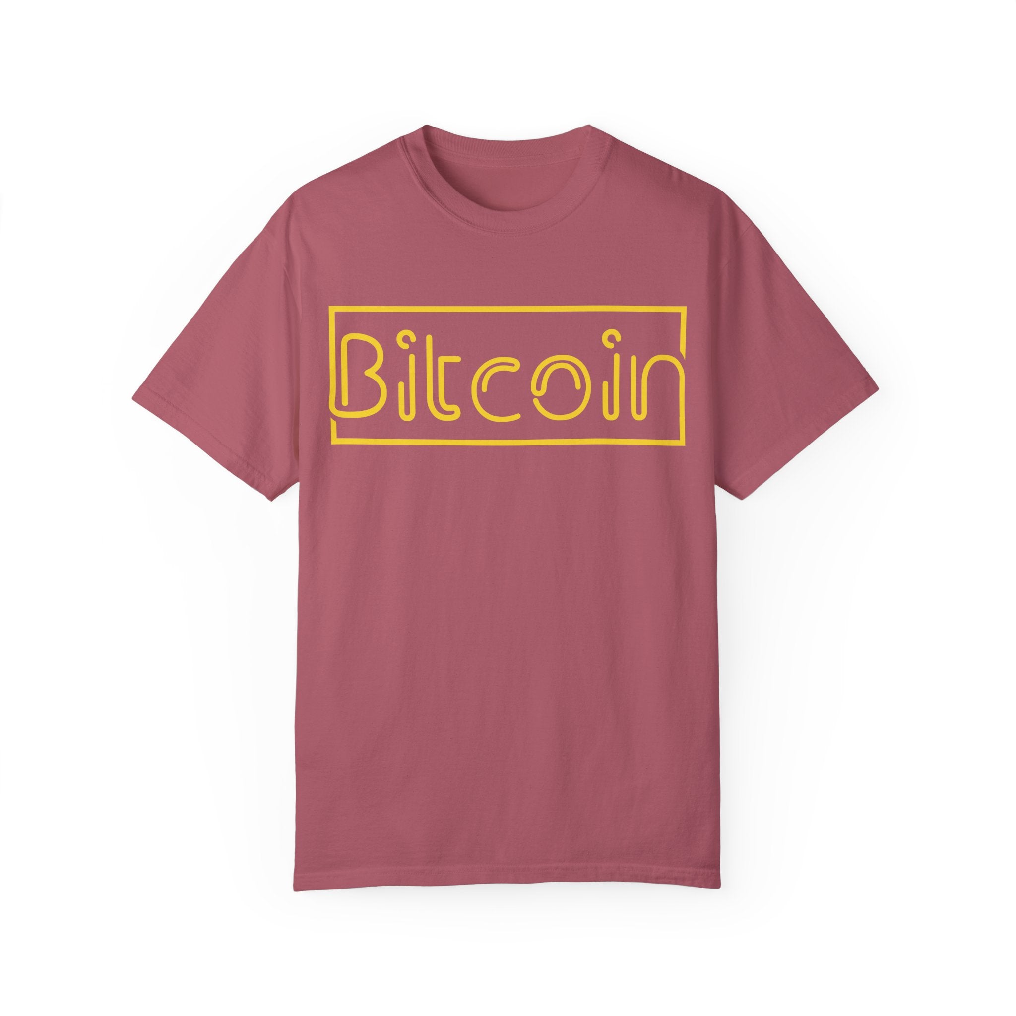 BraggerSwine Unisex Garment-Dyed T-Shirt - Bitcoin Neon