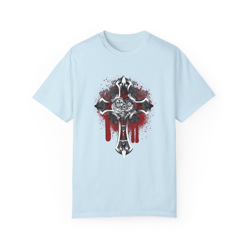 BraggerSwine Unisex Garment-Dyed T-Shirt - Steam Punk Cross