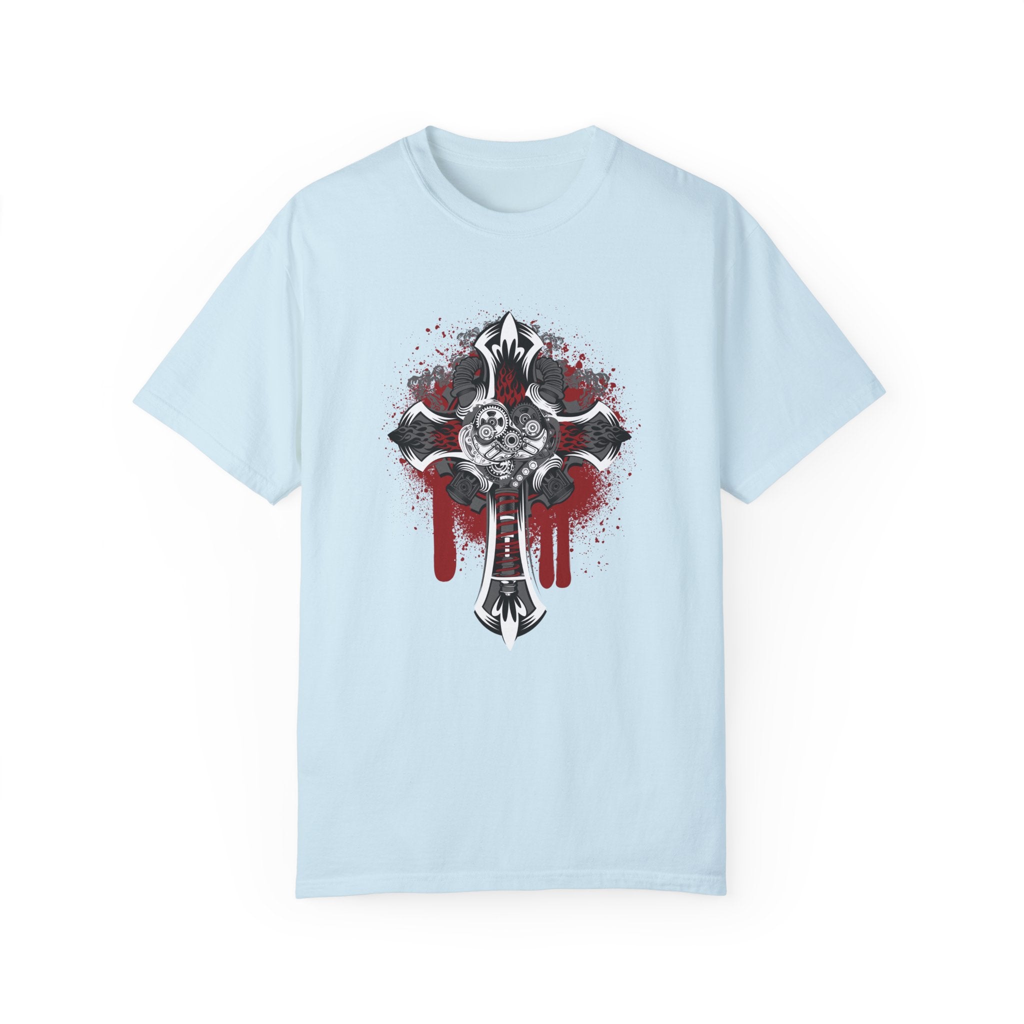 BraggerSwine Unisex Garment-Dyed T-Shirt - Steam Punk Cross