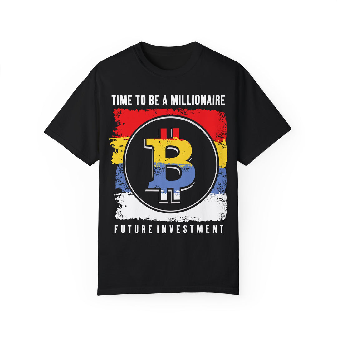 BraggerSwine Unisex Garment-Dyed T-Shirt - Time To Be A Bitcoin Millionaire